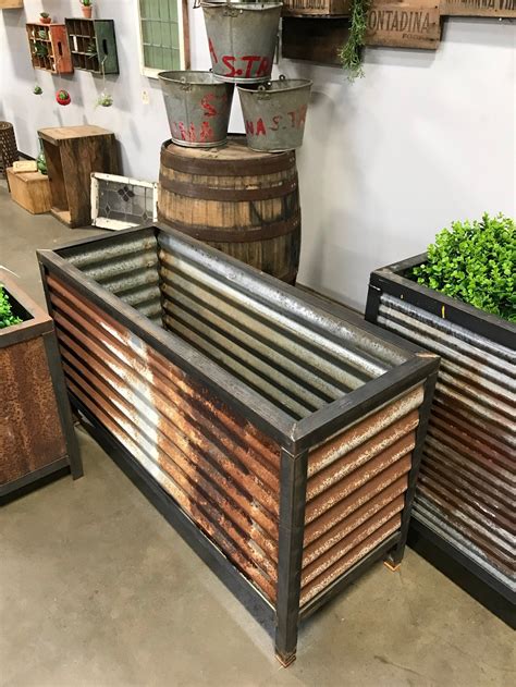 garden box courigated metal|corrugated metal above ground planters.